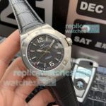 Swiss Replica IWC Ingenieur Watch Black Dial With Leather Strap 44mm